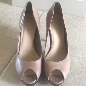 Cole Haan nude peep toe pumps 8.5